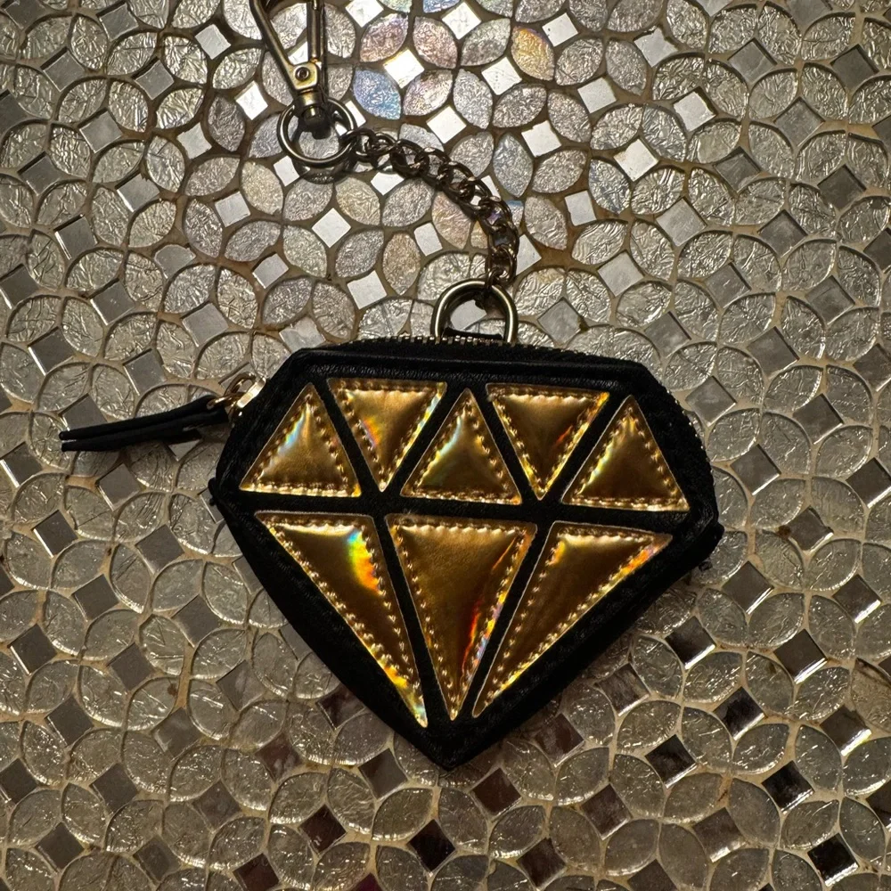Gold and Black Diamond-Shaped Wallet - New without tags